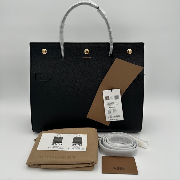 BURBERRY - Medium Leather Title Bag - Picture 2 of 14